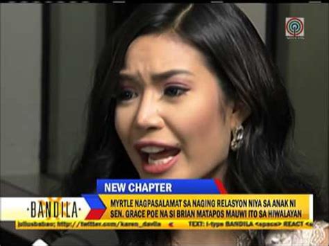 Emotional Myrtle Sarrosa talks about break.